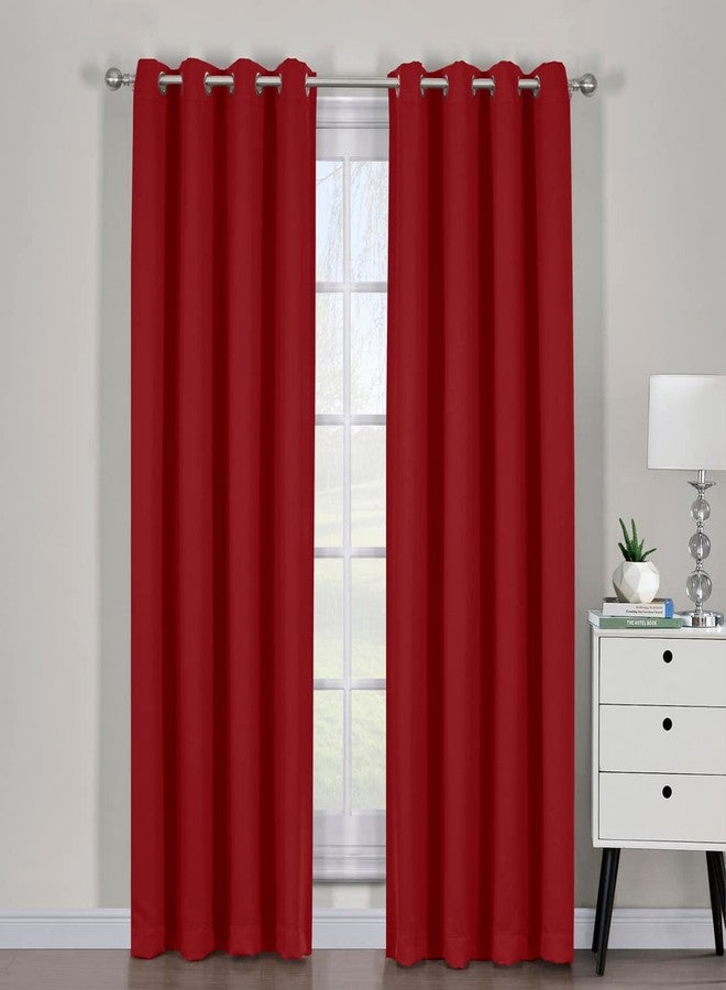Royal Bedding ستائر رويال بيدينج آفا الحمراء، ستائر معتمة بحلقات علوية، ستائر نوافذ معتمة ثلاثية النسيج، زوج/مجموعة من لوحتين مع أربطة، 54 بوصة عرض × 84 بوصة طول لكل منها - Image 2